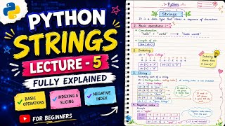 Python String Functions, Indexing & Slicing | Complete Guide | Lecture 5