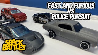 Fast and Furious Vs. Police Pursuit -  Round 1 | Hot Wheels 5 Pack Battles [Hot Wheels Racing Track]
