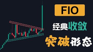 完美的收敛突破形态解析 FIO | 比特币4小时超买信号，期待温和回调至EMA20均线