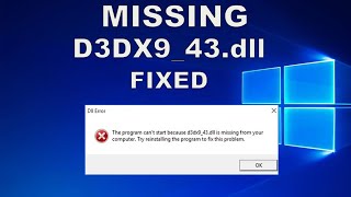 Fix D3DX9_43.dll Missing Error in Windows Pc 7/8/10 | 3 Solutions