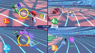 Mario & Sonic at Olympic Tokyo 2020 : Gameplay (4 Players) Mario VS Tails VS Silver VS Waluigi