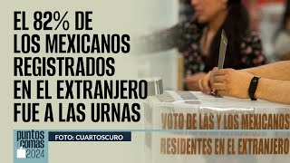 #PuntosYComas ¬ El 82% de los mexicanos registrados en el extranjero fue a las urnas