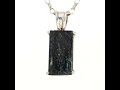 rare nuummite gemstone silver pendant