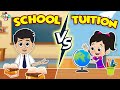 School vs Tuition | Homework vs Test | Animated Stories | English Cartoon | Moral Stories | PunToon