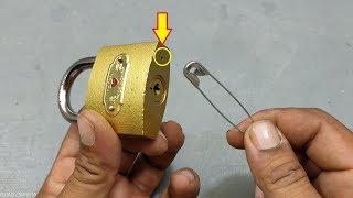 Easy Way To Open Lock With Safety Pin | Easy Life Hack | Teaching 24