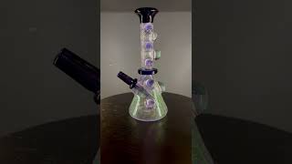 Darby Holm Glass - Purple Reign Dichro Horned Minitube Dab Rig Water Pipe With Large Opals