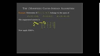 The Gauss-Jordan Algorithm
