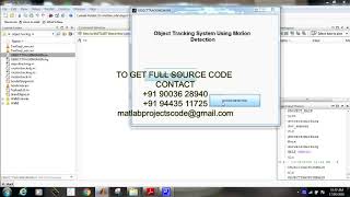 Matlab code for Object tracking system using motion detection
