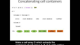 Creating cell arrays in MATLAB.