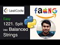 LeetCode: 1221. Split a String in Balanced Strings | Python Easy
