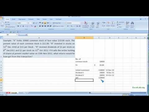 IRR and XIRR using MS Excel IRR and XIRR using MS Excel