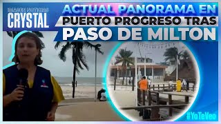 Como viven el paso del huracán Milton en Puerto Progreso, Yucatán | Noticias con Crystal Mendivil