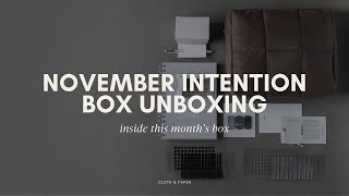 November Intention Box Unboxing | Cozy Planning Essentials by Cloth \u0026 Paper