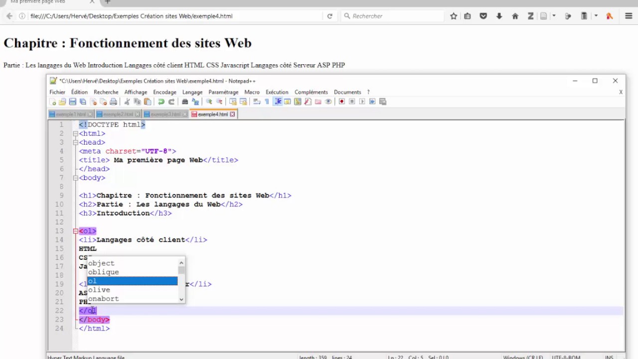 Site Web 4 - HTML - Balises Mise En Forme - Avec Notepad++ - YouTube