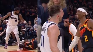 LUKA DONCIC & KYRIE CANT STOP TALKING TRASH TO SGA! THEN LUKA MOCKS HIM FROM SID