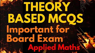 Important MCQs for Applied Maths | Theory Based MCQs | Class 12th | IDS Sir