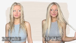 Bleach Blonde (613) Double Drawn Clip In Extensions Review | Goo Goo Hair