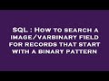 SQL : How to search a image/varbinary field for records that start with a binary pattern