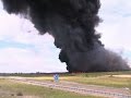 Raw: Firefighters Battle Spain Tire Blaze