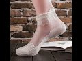 women girl summer ultra thin socks transparent breathable crystal lace ankle socks