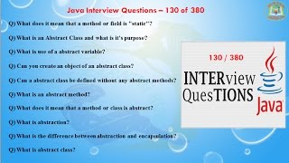 Java Interview Questions – 130 out of 380
