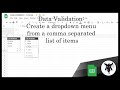 Create a dropdown list from a range of cells: Google Sheets: Data Validation