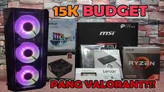 15K BUDGET RYZEN 3 3200G PANG VALORANT?!!! AMD RYZEN 3 3200G TIMELPASE BUILD