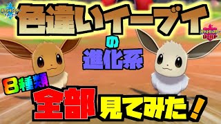 【ポケモン剣盾】色違いイーブイ 全進化まとめ！【ソード＆シールド】