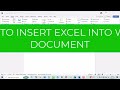 How to Insert Excel into a Word Document