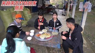 越南美食｜來越南農村朋美女家做客，跟他們一起釣魚和做飯吃。