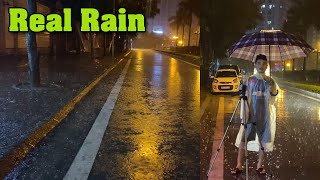 Torrential Rain on Canada Street with Heavy Thunder - Real Rain and Thunderstorm Sounds for Sleeping