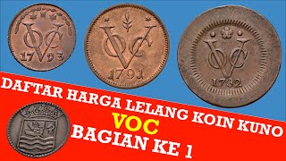 HARGA JUAL UANG KUNO INDONESIA - KOIN KUNO VOC TEMBAGA INDONESIA - BAGIAN KE 1