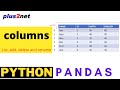 Listing Columns in Pandas DataFrame & adding new columns using insert, dropping columns and renaming