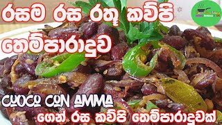 ✔️රතු කව්පි තෙම්පරාදුව | How to make Red kidney beans |Episode 25 |cuoco con amma|sinhala