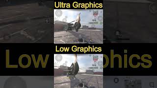 Warzone Mobile helicopter detailing on minimum graphics vs maximum graphics / RTX ON vs OFF