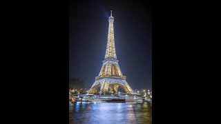 Eiffel Tower At Night,Paris France(Tour Eiffel sparkling Et Twinkling at night in Paris)