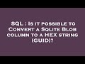 SQL : Is it possible to Convert a Sqlite Blob column to a HEX string (GUID)?