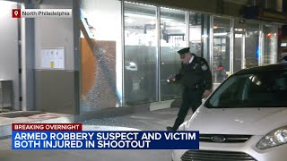 Armed robbery suspect, victim both injured in shootout in North Philadelphia