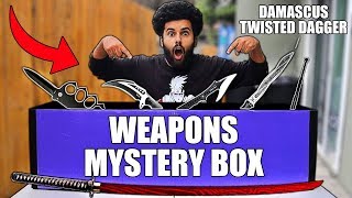 Someone Sent Me a GIANT Box Of MYSTERY WEAPONS!! (T-REX CLAW KARAMBIT)