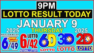 Lotto Result Today 9pm January 9 2025 PCSO