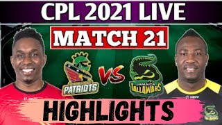 cpl 2021 Match 21 | Highlights ST Kitts and Nevis Patriots vs Jamaica Tallawahs Full Highlights 2021