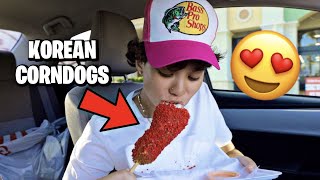 TRYING KOREAN CORN DOGS!!! | HALI AND ALO