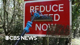 Man becomes viral sensation for cleaning signs
