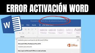 Como Solucionar el Error de ACTIVACIÓN en Word (Error de Activacion de Productos) | Windows 10 y 11