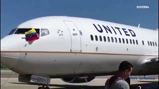 Así salió el último vuelo de United Airlines de Venezuela