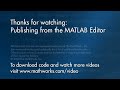 publishing matlab code from the editor previous release