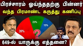 யார்? எத்தனை இடங்களில் வெற்றி பெறுவார் ! சர்வே ரிப்போர்ட்...! திமுகவா? அதிமுகவா?