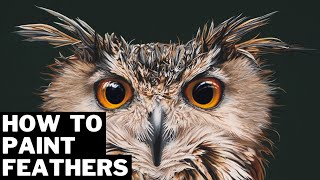 Oil Painting Tutorial - How to Paint Feathers #featherpainting #birdpainting