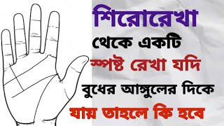 শিরোরেখা থেকে একটি রেখা কনিষ্ঠা আঙ্গুলের দিকে গেলে কি হয় | @AAdhyatmikAmit