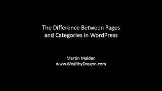 The Difference Between Pages and Categories